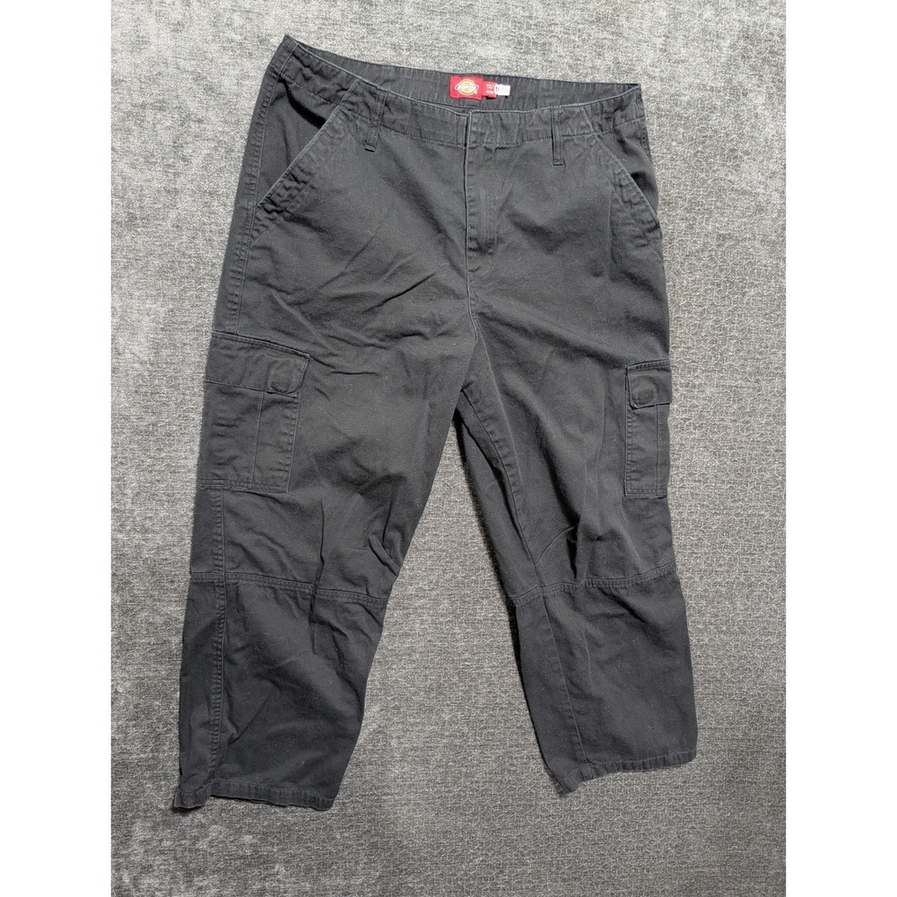 Dickies Mens Black Cargo Pants Utility Workwear Straight Leg Size 15/32 1028